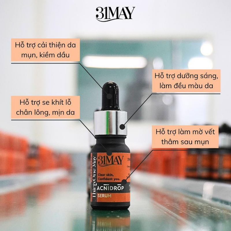 Combo Kem Mụn 31may Acnifix 10g + Serum Mụn 31may Acnidrop 10ml + Sữa Rửa Mặt 31may Hydra Cleanser 100ml - Mỹ Phẩm Thirty One May