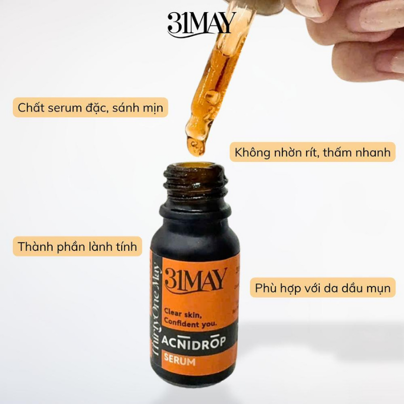 Combo Kem Mụn 31may Acnifix 10g + Serum Mụn 31may Acnidrop 10ml + Sữa Rửa Mặt 31may Hydra Cleanser 100ml - Mỹ Phẩm Thirty One May