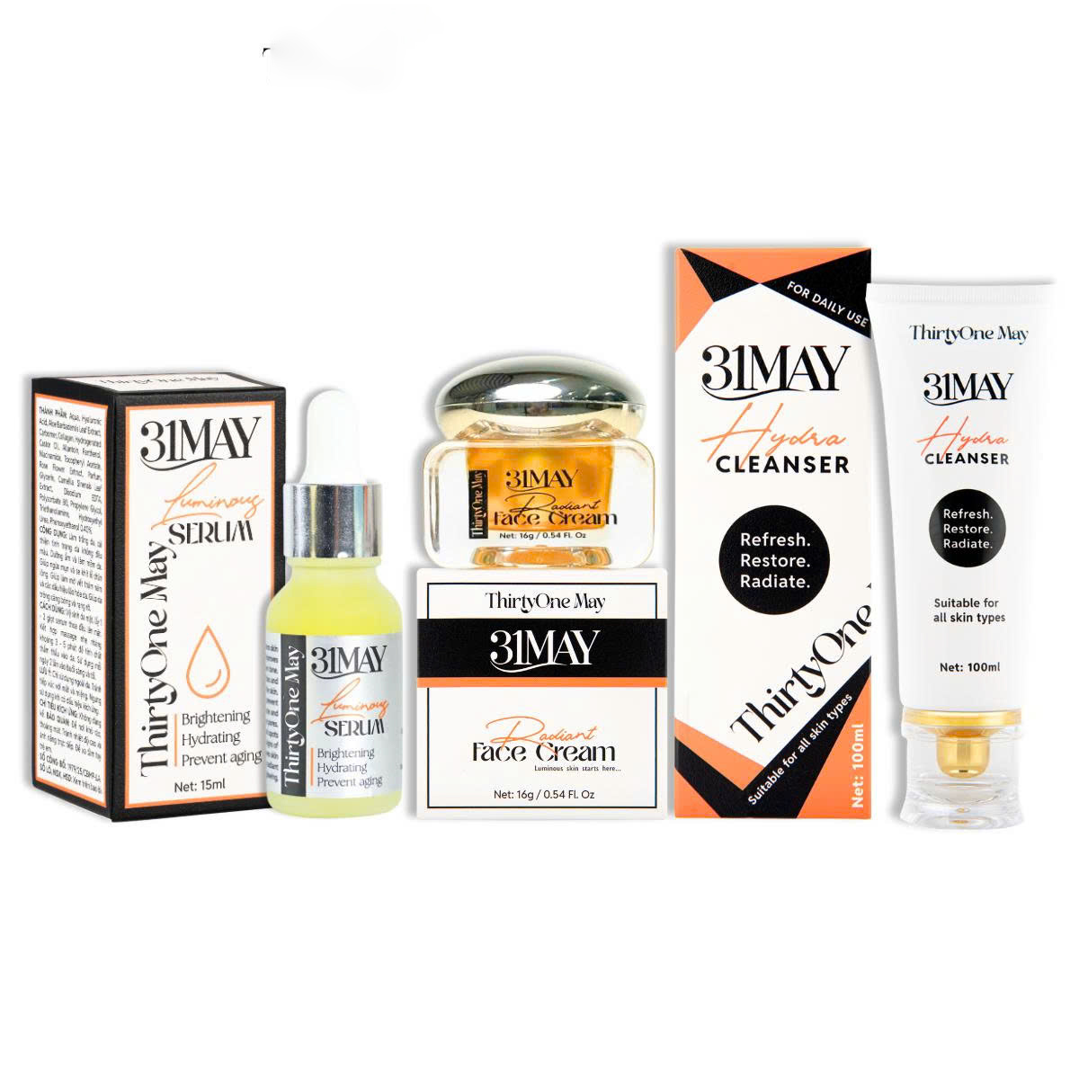 Combo Kem Nám 31may 16g & Serum Cang Bóng 31may Acnidrop 10ml & Sữa Rửa Mặt 31may Hydra Cleanser 100ml - Mỹ Phẩm Thirty One May phù hợp để tham khảo khi chọn mỹ phẩm 31may