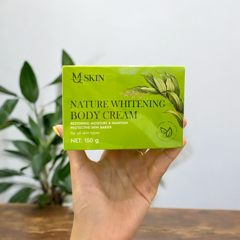 Combo Kem Ủ Trắng & Kem Body Sữa Dừa MQ Skin Nature Whitening Body 150gr tặng Tẩy Tế Bào Chết Cà Phê