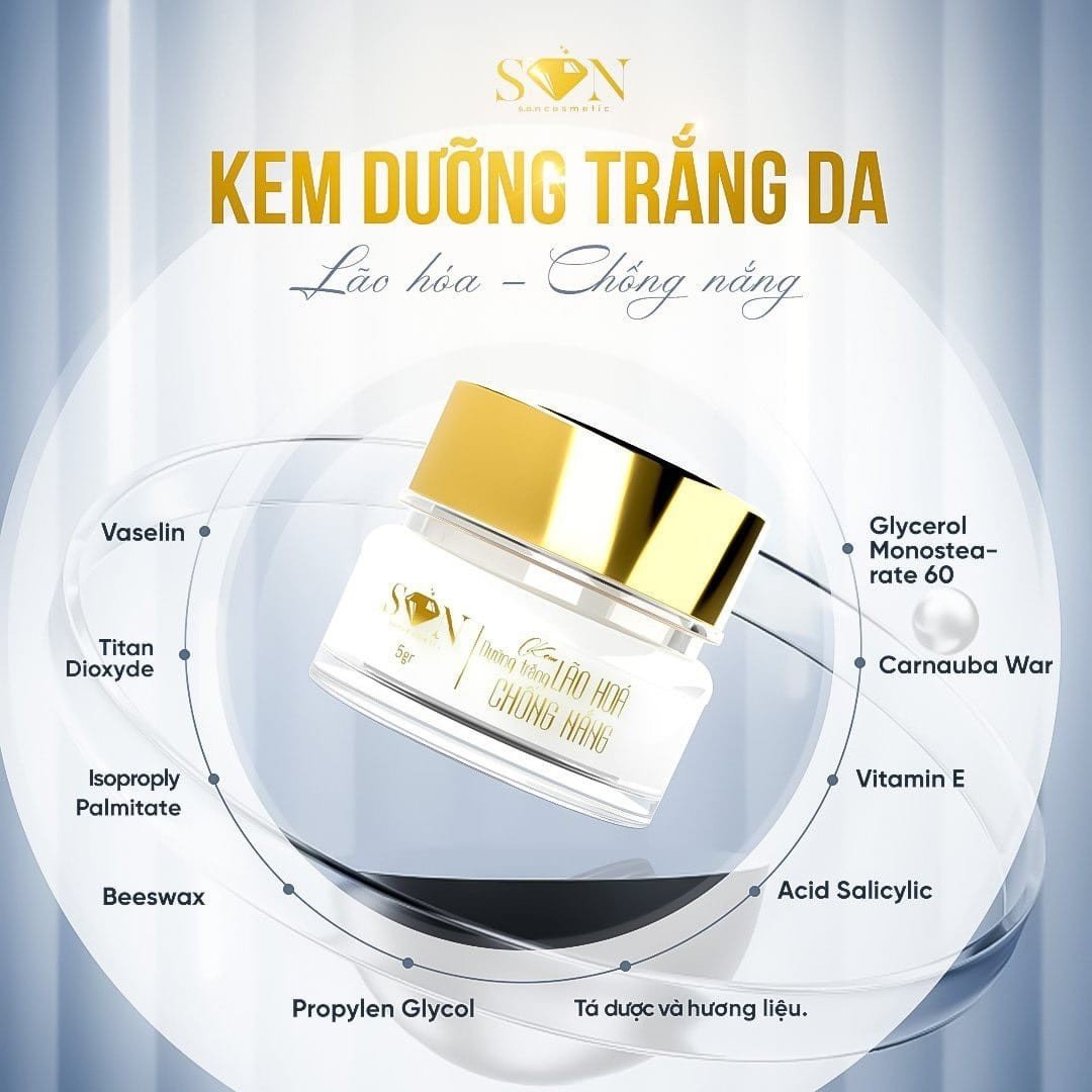 Combo Kem Face Mụn Thâm Trắng Xanh SON Cosmetic Tặng Cao Bưởi 5g