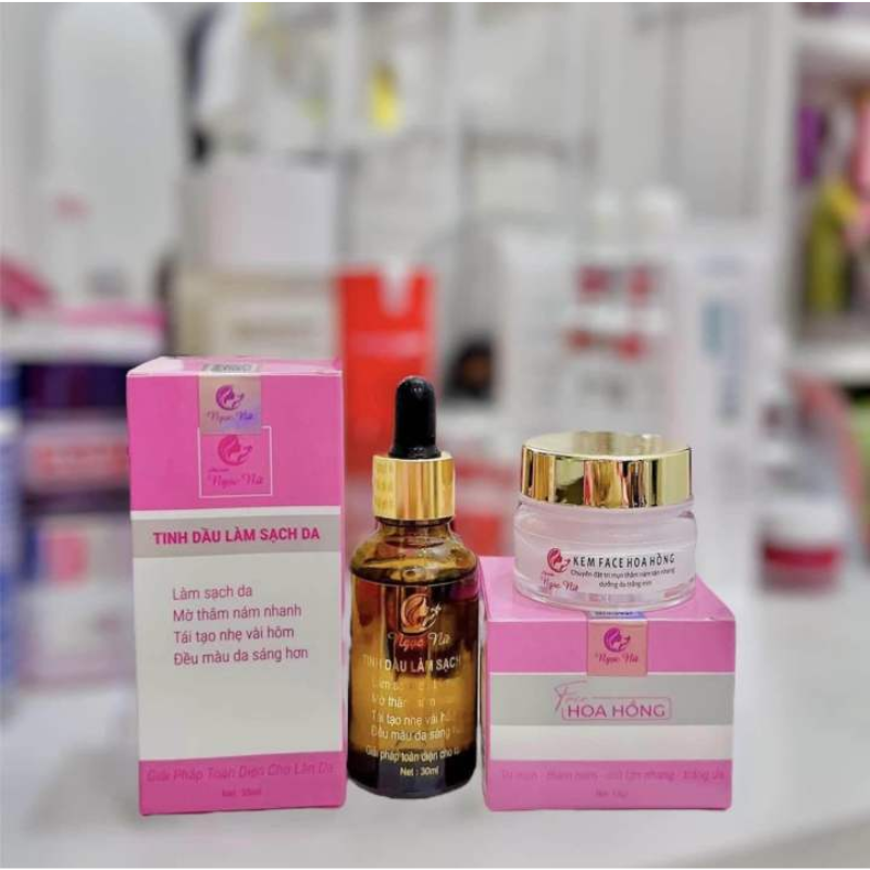 Combo Mỹ Phẩm Ngọc Nữ Kem Face Hoa Hồng 15g & Serum 30ml