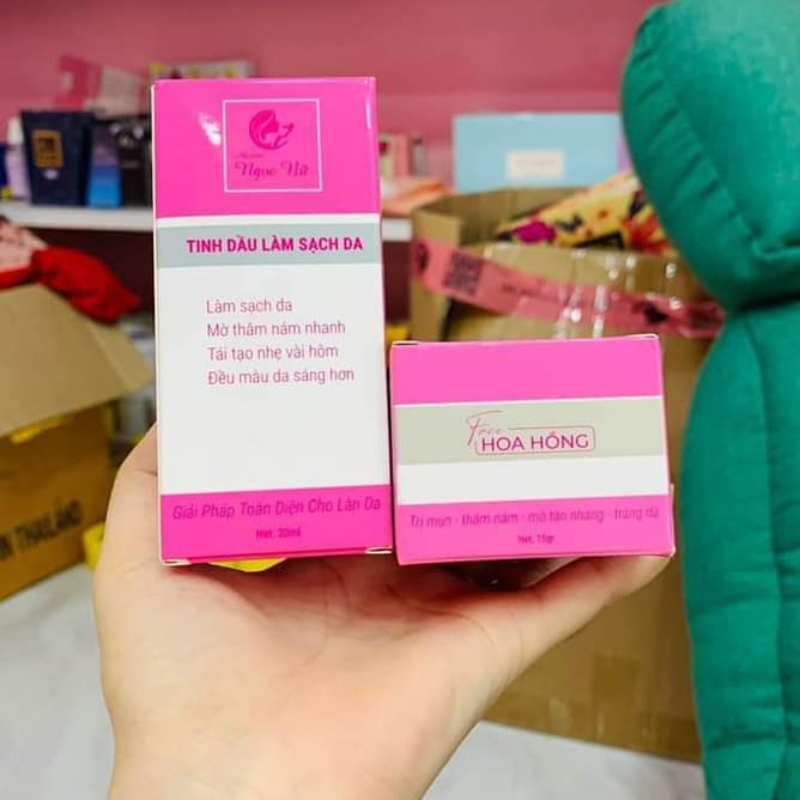 Combo Mỹ Phẩm Ngọc Nữ Kem Face Hoa Hồng 15g & Serum 30ml