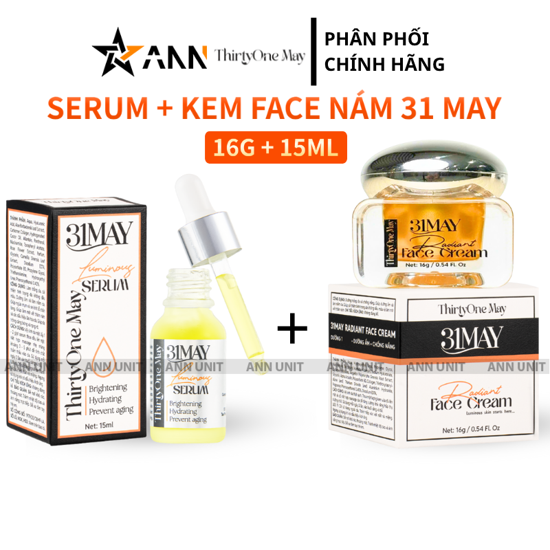 Ảnh combo gồm serum 15ml và kem face 16g