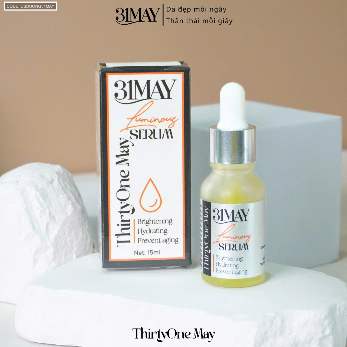 Combo Serum 31May Luminous 15ml & Kem Face Nám 31May Radiant 16g