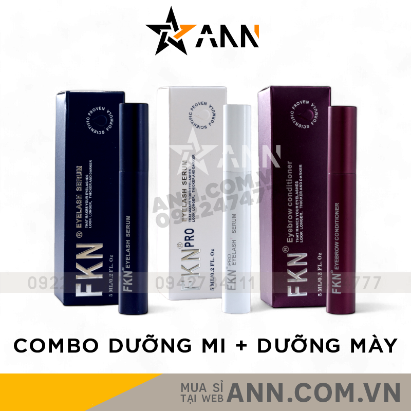 Bộ sản phẩm gồm dưỡng mi ngày, dưỡng mi đêm và dưỡng mày