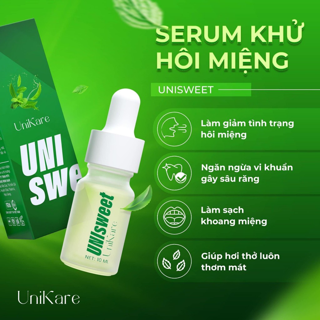 Combo Serum Trắng Răng Unismile + Serum Hơi Thở Thơm Mát Unisweet 10ml