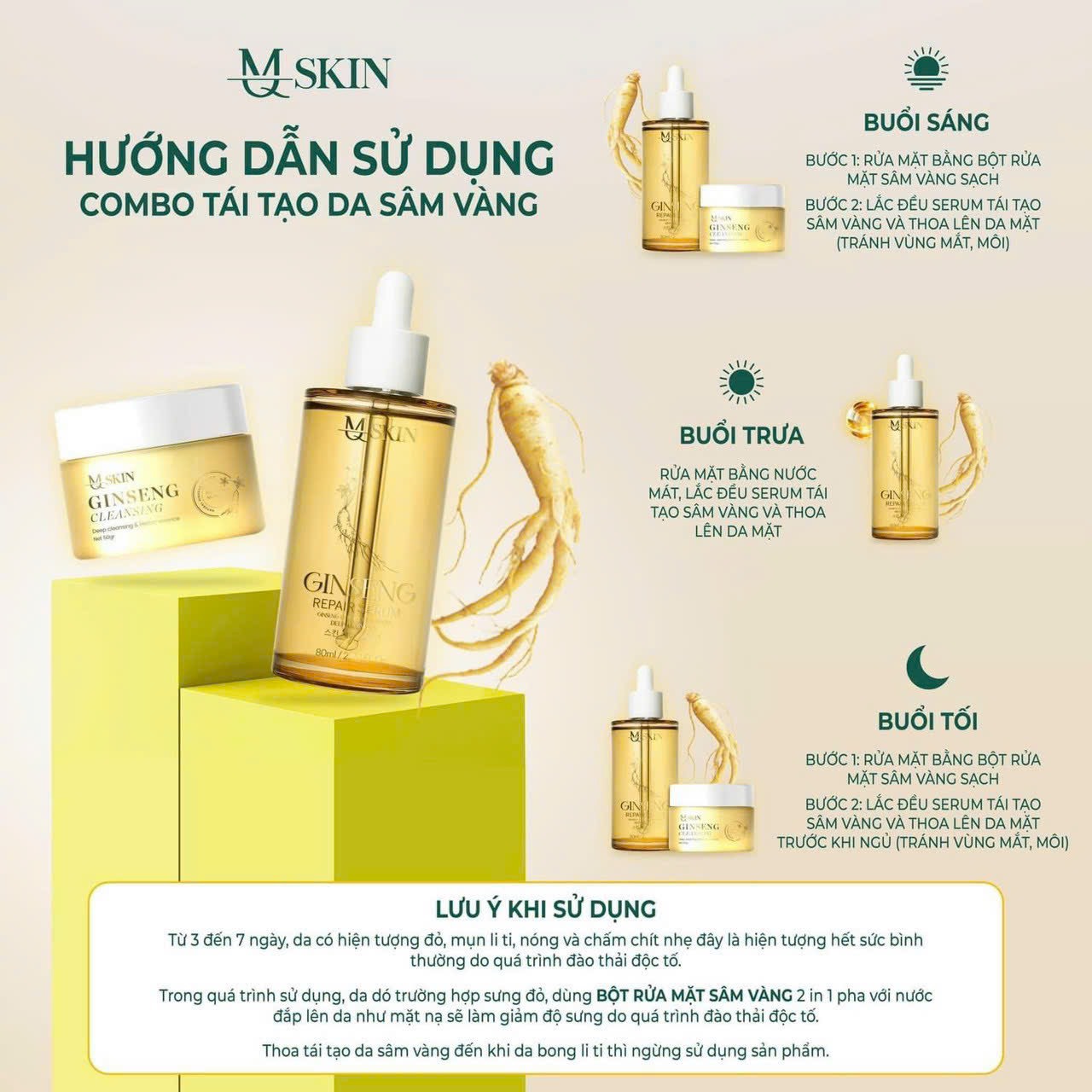 Gợi ý dùng combo theo buổi và các lưu ý khi sử dụng