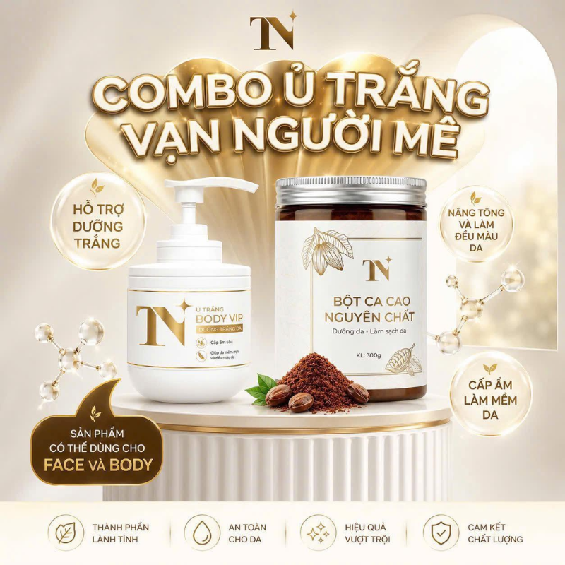 Hình combo với thông tin dùng cho face và body