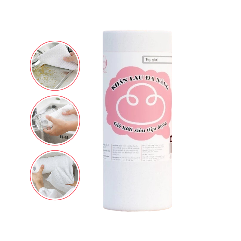Cuộn Khăn Lau Đa Năng Top Gia 100 Tờ Siêu Da Tái Sử Dụng phù hợp để tham khảo khi chọn Khăn giấy, khăn lau nhà, túi đựng rác