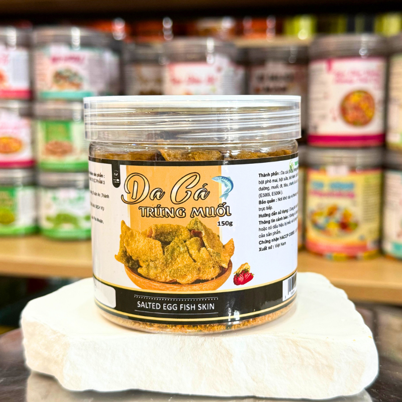 Hộp da cá trứng muối 150g với thiết kế nhựa trong suốt, tiện mang theo