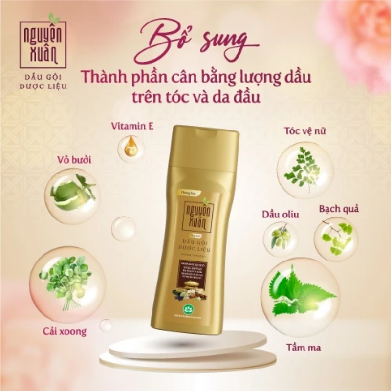 Dầu Gội Dược Liệu Nguyên Xuân Bồng Bềnh 250ml Màu Kem
