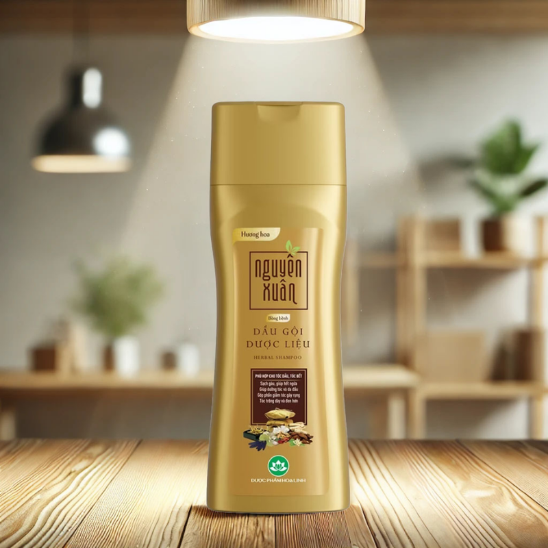 Dầu Gội Dược Liệu Nguyên Xuân Bồng Bềnh 250ml Màu Kem