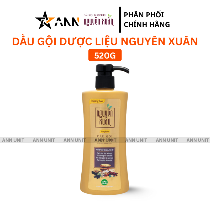 Dầu Gội Dược Liệu Nguyên Xuân Bồng Bềnh Hương Hoa 520g Cho Tóc Dầu, Tóc Bết