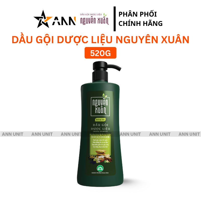 Dầu Gội Dược Liệu Nguyên Xuân Cho Tóc Hư Tổn 520g - Xanh Lá Đậm