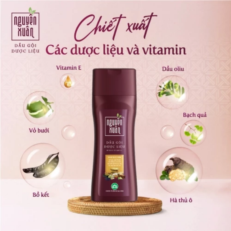 Dầu Gội Dược Liệu Nguyên Xuân Cho Tóc Thường Màu Đỏ 275ml