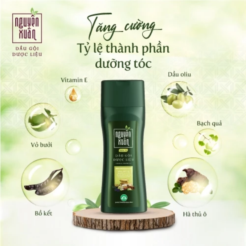 Dầu Gội Dược Liệu Nguyên Xuân Dưỡng Tóc Xanh Rêu 260g