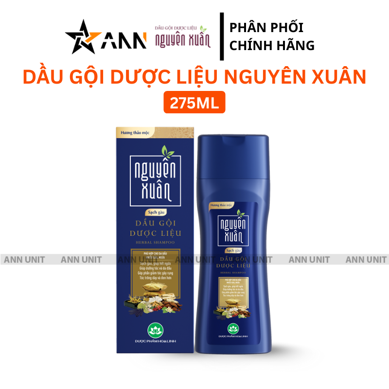 Dầu Gội Dược Liệu Nguyên Xuân Sạch Gàu 275ml Màu Xanh Dương