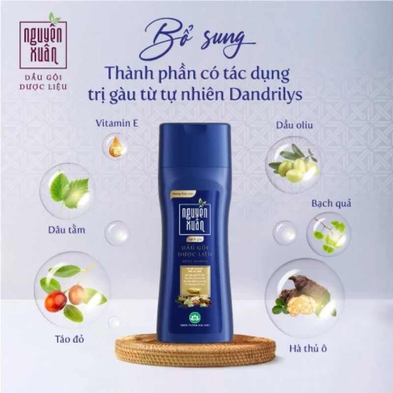 Dầu Gội Dược Liệu Nguyên Xuân Sạch Gàu 275ml Màu Xanh Dương