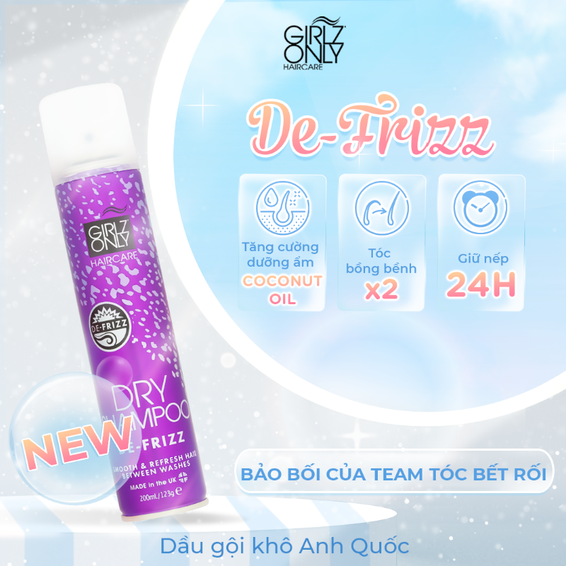 Dầu Gội Khô Girlz Only Màu Tím 200ml Hương Nho