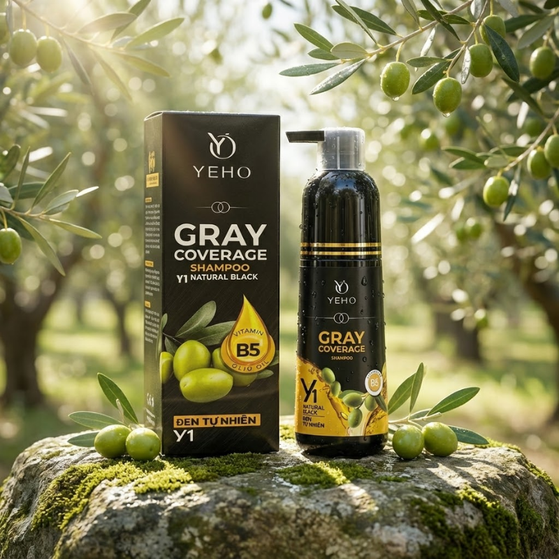 Hình chai và hộp sản phẩm Y1 đen tự nhiên 425g