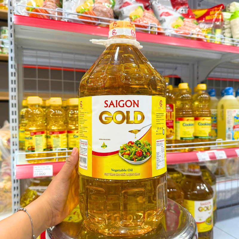 Khám phá Dầu Ăn Thực Vật SÀI GÒN GOLD Gia Khánh Food 5 lít thuộc nhóm Dầu ăn, nước mắm, nước tương, nước chấm