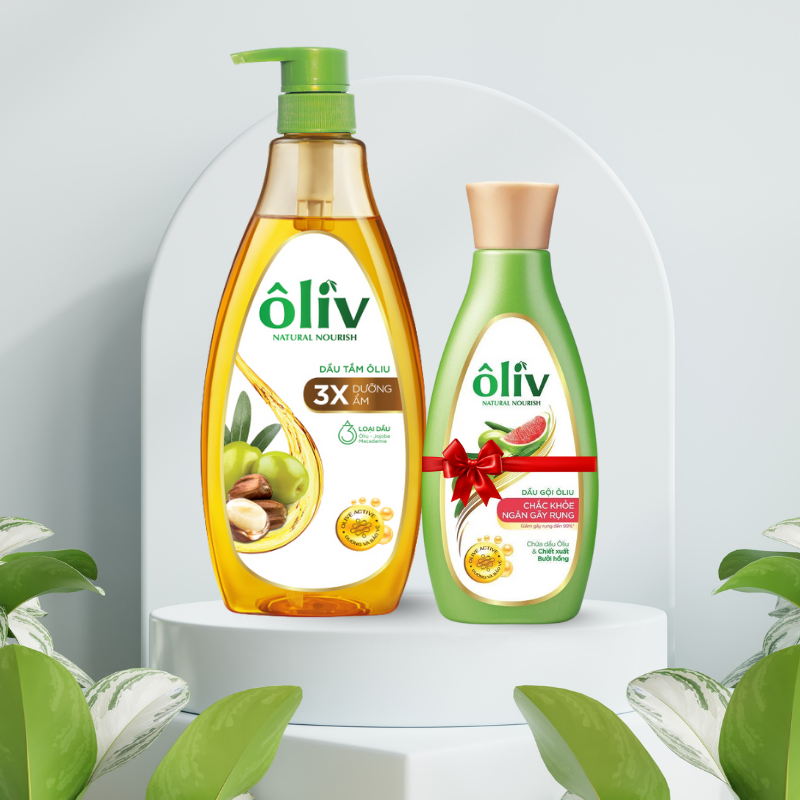 Dầu Tắm Ôliv Ôliu 3X Dưỡng Ẩm 650ml - Tặng Dầu Gội Ôliu Giúp Giảm Gãy Rụng Tóc