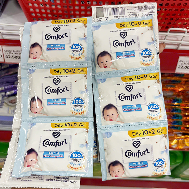 Mặt trước dây gói với quy cách 10+2 gói dễ nhận diện