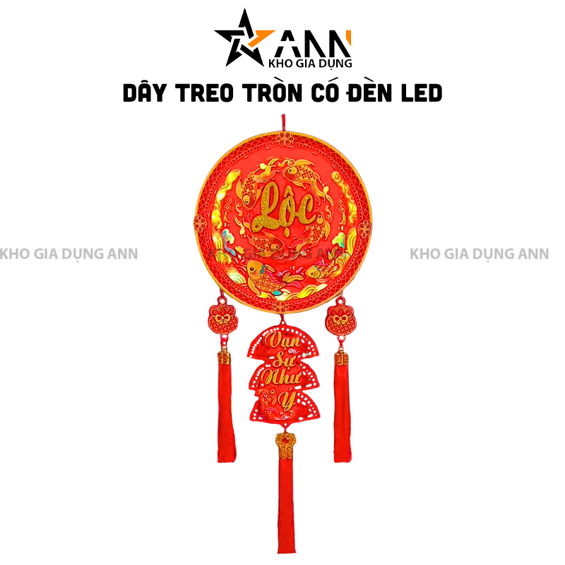 Dây Đèn Tròn Chữ Lộc Có Đèn LED Nhạc 40x90cm