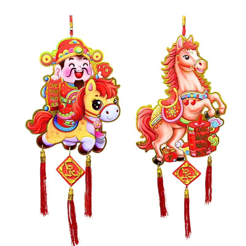 Dây Treo Ngựa Nhung Ánh Kim - Dây Treo Trang Trí Tết 22x62 cm phù hợp để tham khảo khi chọn dây treo tết