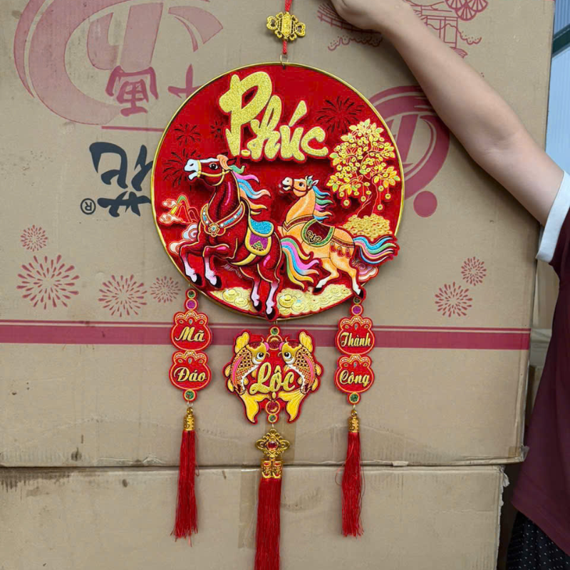 Dây Treo Tròn Thần Tài Ngựa 60cm