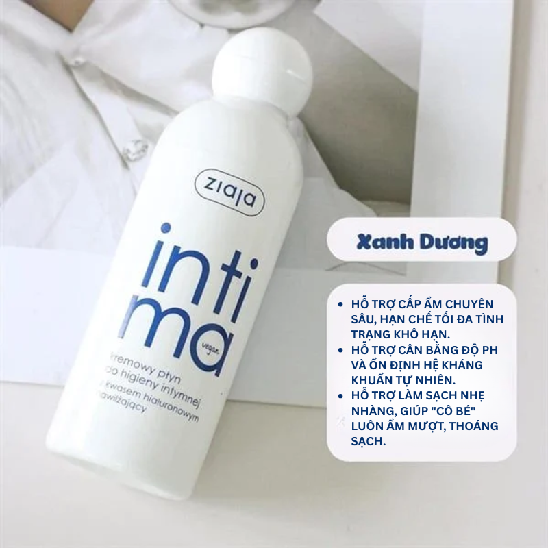 Hình chai sản phẩm và các điểm nổi bật về cấp ẩm, cân bằng pH, làm sạch dịu nhẹ