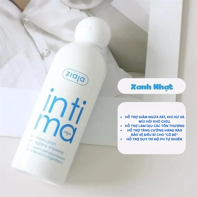 Dung Dịch Vệ Sinh Phụ Nữ Ziaja Intima Lactobionic Acid 200ml Xanh Dương Nhạt