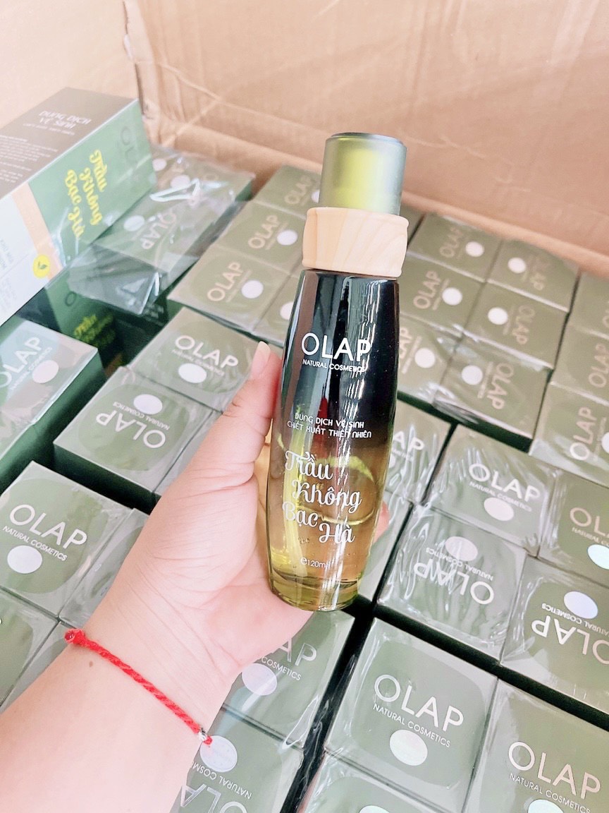 Hình ảnh thực tế chai dung dịch vệ sinh Olap Trầu Không Bạc Hà