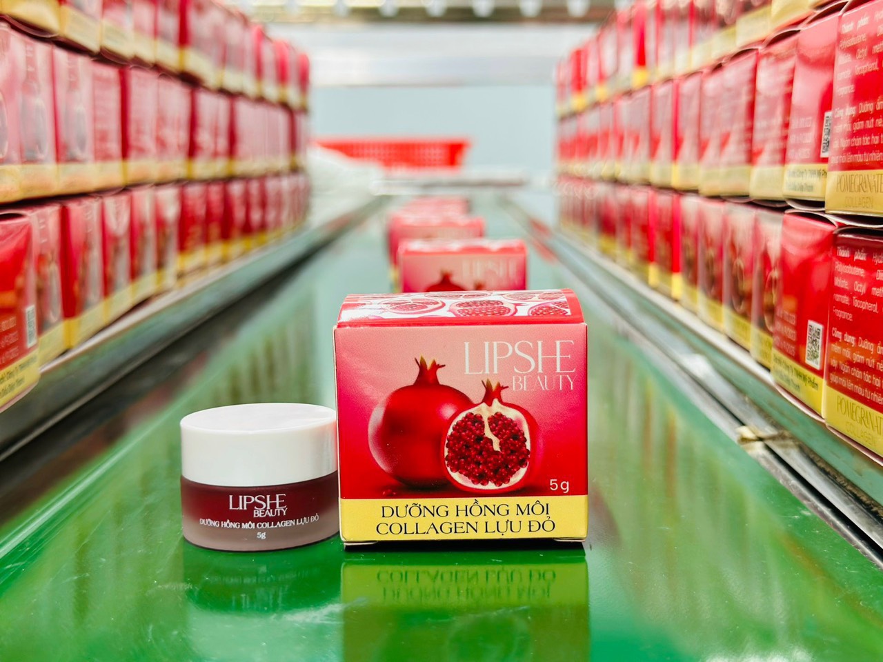 Dưỡng Hồng Môi Collagen Lựu Đỏ LIPSHE Beauty 5g