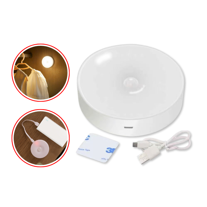 Khám phá Đèn Ngủ Tròn - Đèn Led Cảm Ứng Chuyển Động Dán Tường 8,4x2cm thuộc nhóm Thiết bị điện gia dụng