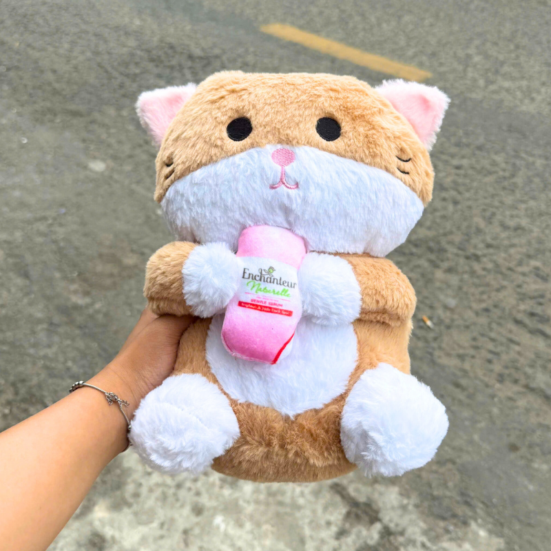 Tổng thể sản phẩm với phối màu nâu, trắng và hồng dịu mắt