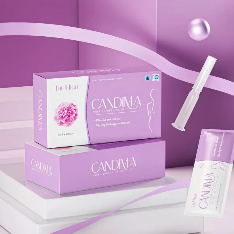 Gel dung dịch vệ sinh phụ nữ Candima The High hộp 8 gói 5ML