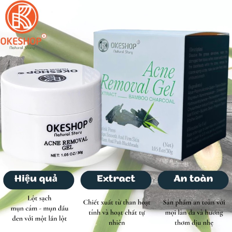 Gel lột mụn nha đam oke shop Acne Removal Gel 30g