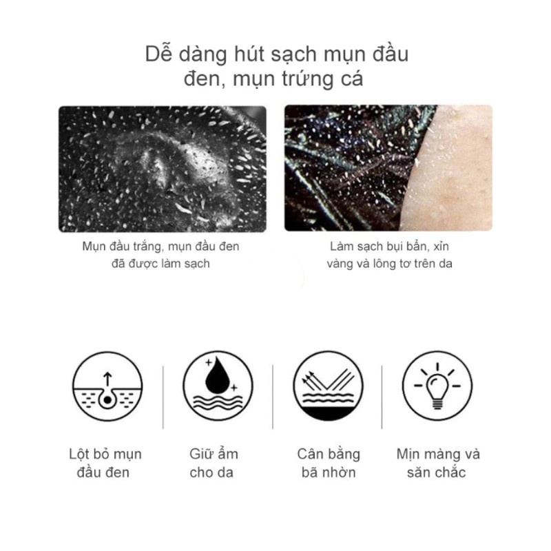Minh họa khả năng làm sạch mụn đầu đen và bụi bẩn