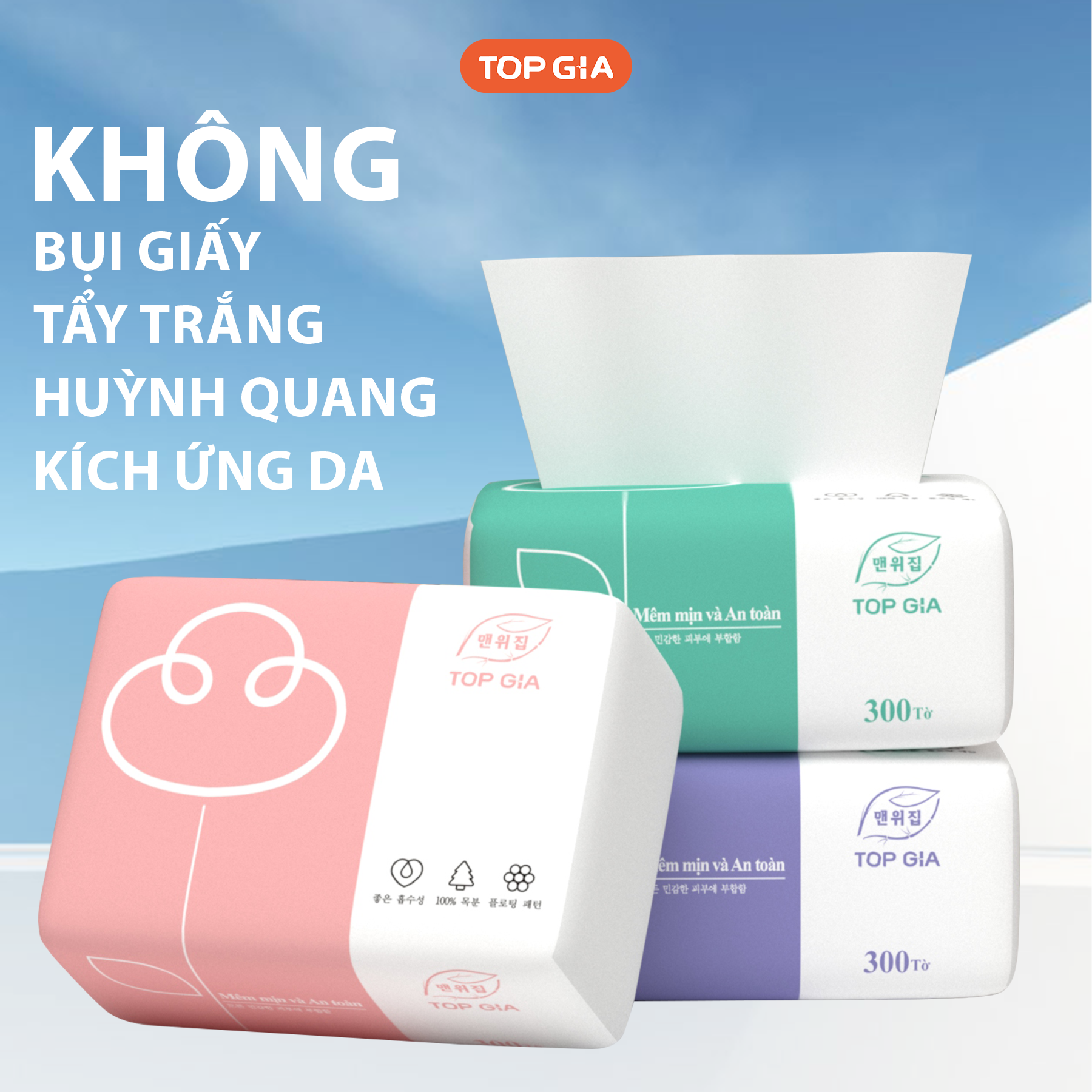 Bịt 10 Gói Nhỏ Giấy Ăn Top Gia 3 Màu – một lựa chọn đáng tham khảo trong top gia