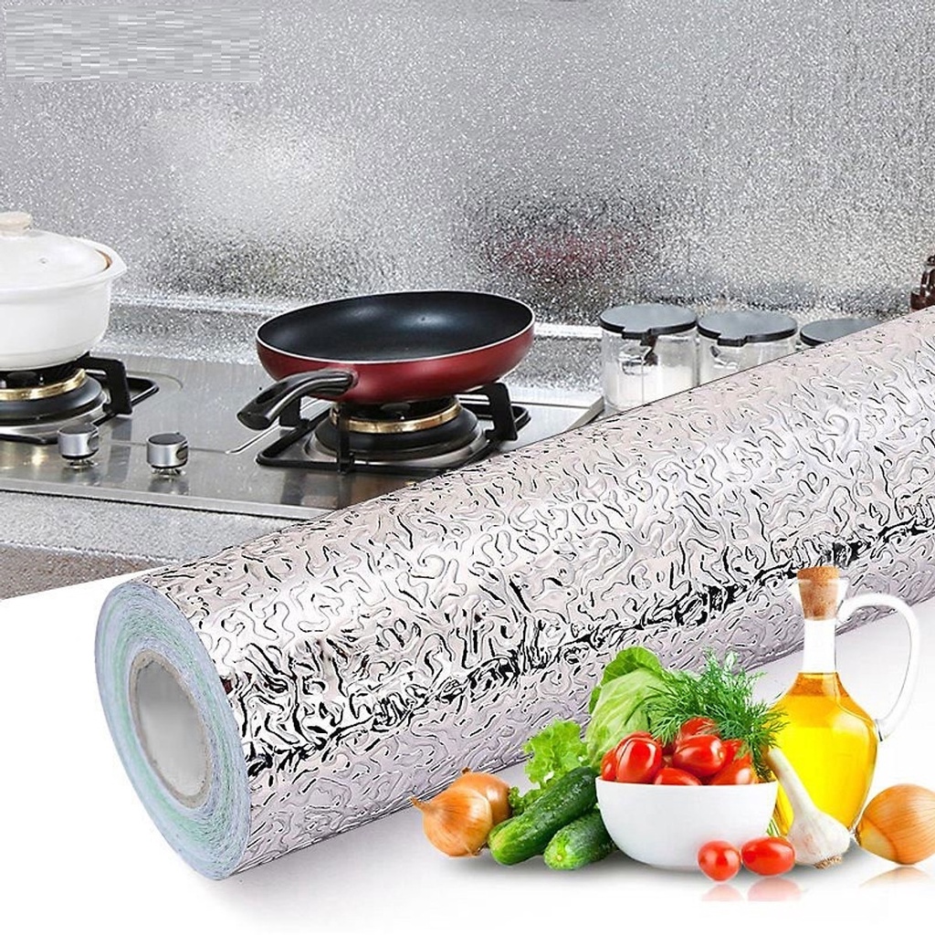 Giấy bạc dùng cho khu vực tường bếp gần bếp nấu