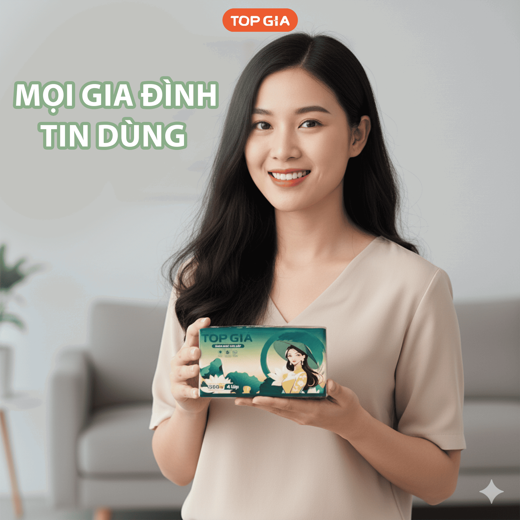 Giấy Ăn Top Gia Cô Gái Túi 10 Gói