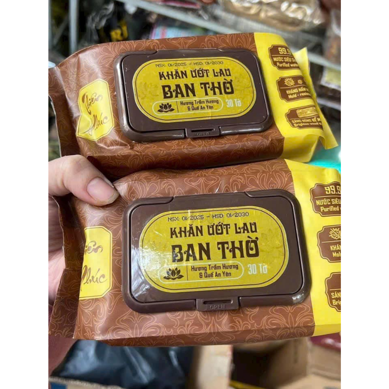 Gói 30 Tờ Khăn Ướt Lau Bàn Thờ Thiên Phúc Cao Cấp
