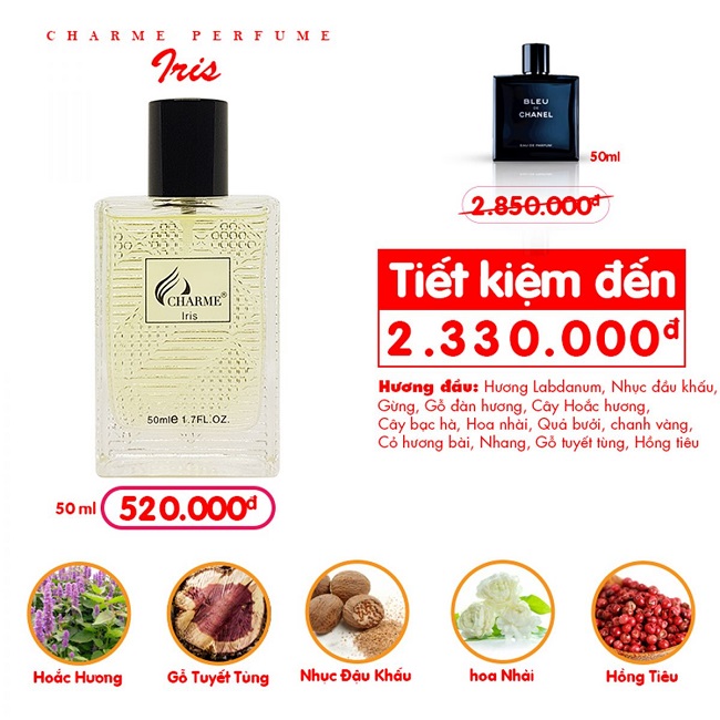 Minh họa các nốt hương nổi bật của sản phẩm