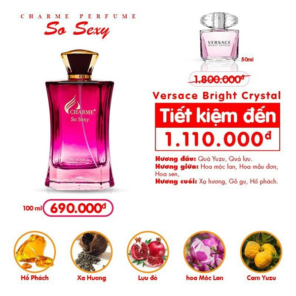 Minh họa các tầng hương nổi bật của dòng So Sexy