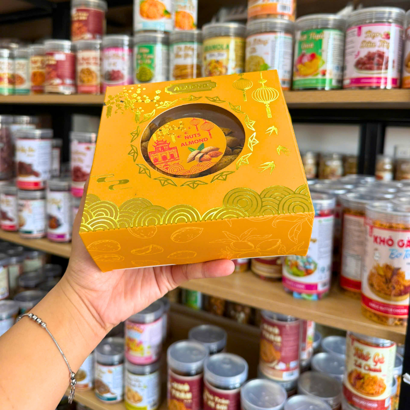 Hạnh Nhân Rang Bơ Nuts Almond Hộp Quà Tết