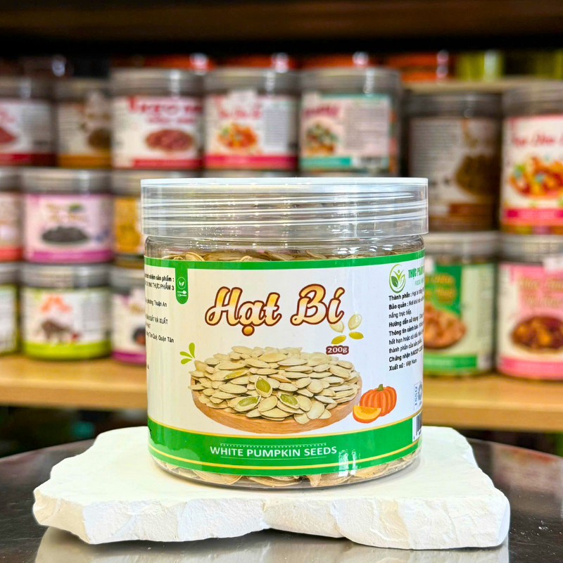 Mặt trước hộp pet 200g với thiết kế gọn gàng