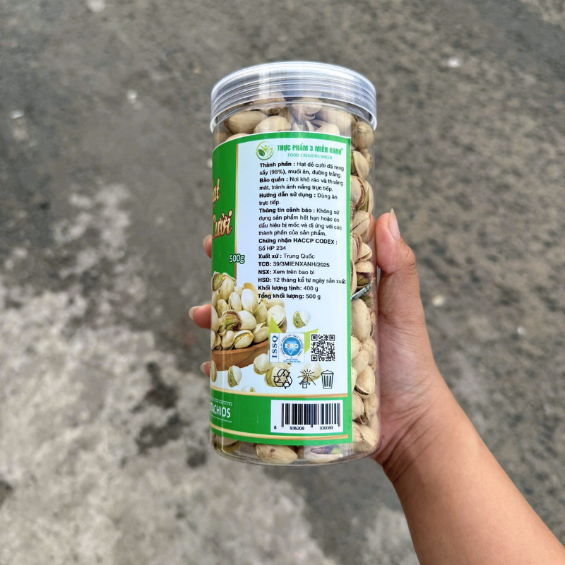 Mặt sau bao bì với thành phần và hướng dẫn sử dụng