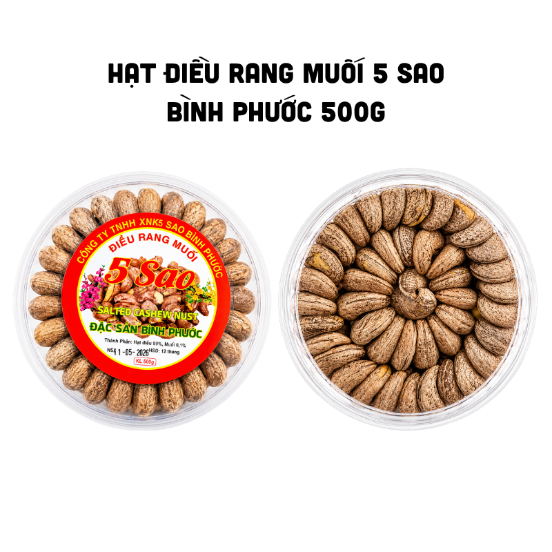 Hạt Điều Rang Muối 5 Sao Bình Phước 500g